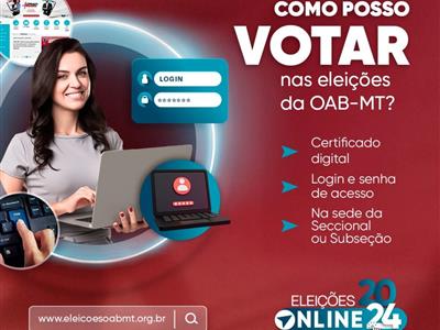 Foto da Notícia: Ordem dos Advogados de Mato Grosso divulga vídeo tutorial para orientar a advocacia como votar online